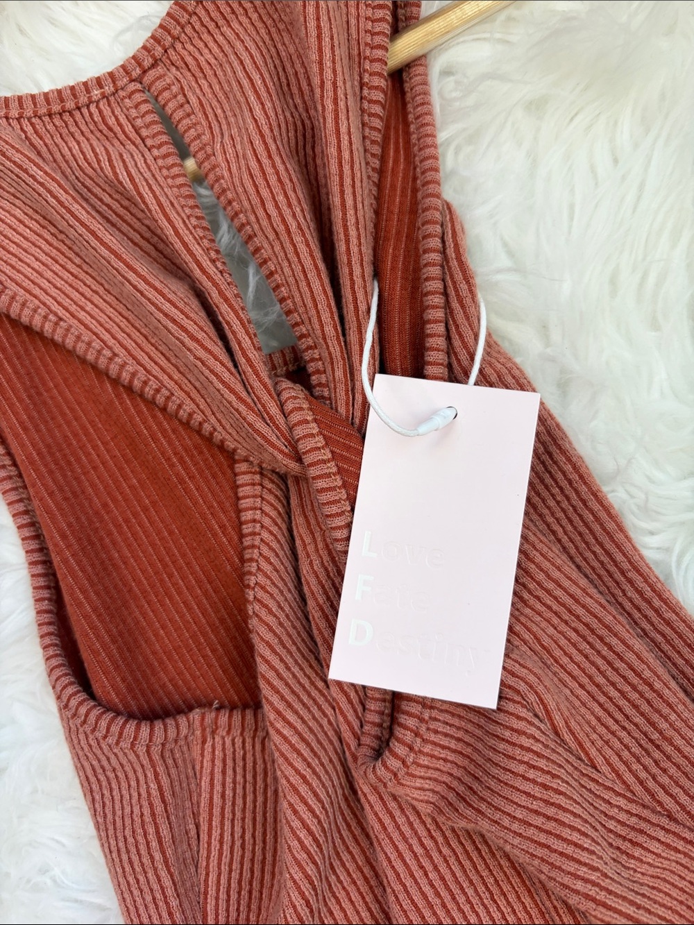 Ribbed Sleeveless Maxi Dress in Dusty Rose - Picture 7 of 7